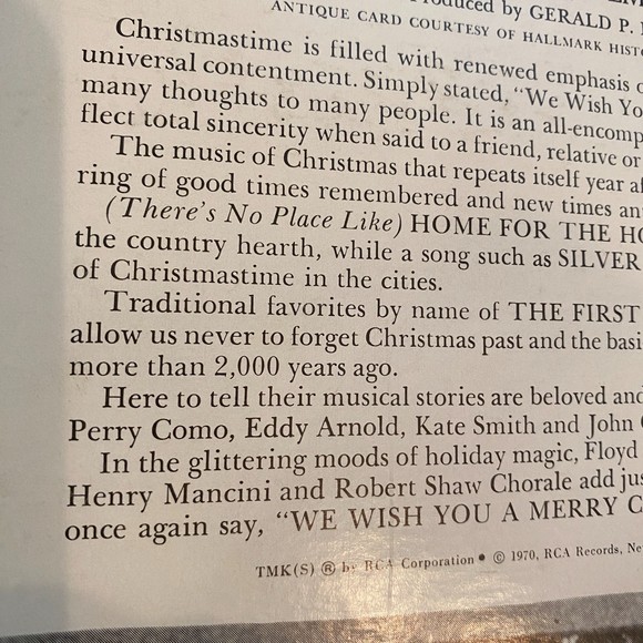 Vintage "We Wish You A Merry Christmas" Vinyl LP Record 33 RPM 1970 - Picture 8 of 9